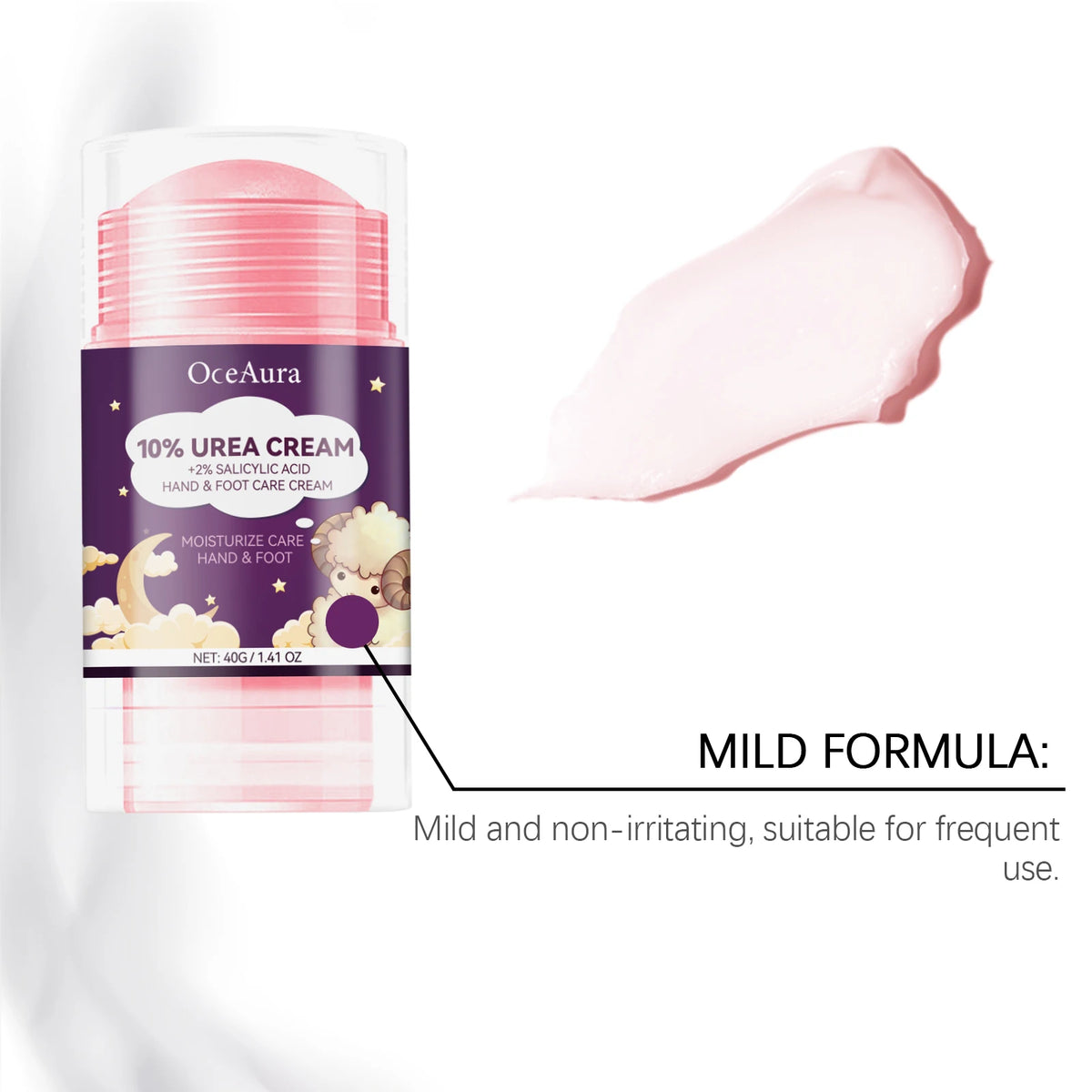 10% Urea Foot Cream Stick Moisturizing & Exfoliating, Cracked Heel Repair Deep Hydration for Dry Feet Long Protection Hand Cream