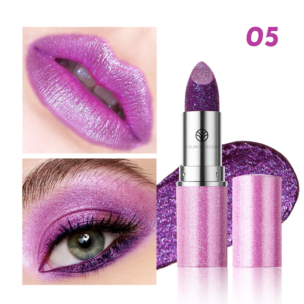 Multi-Color Non-stick Cup Matte Lipstick Flash Lasting Easy Color Diamond Lipstick Dark Halloween Look