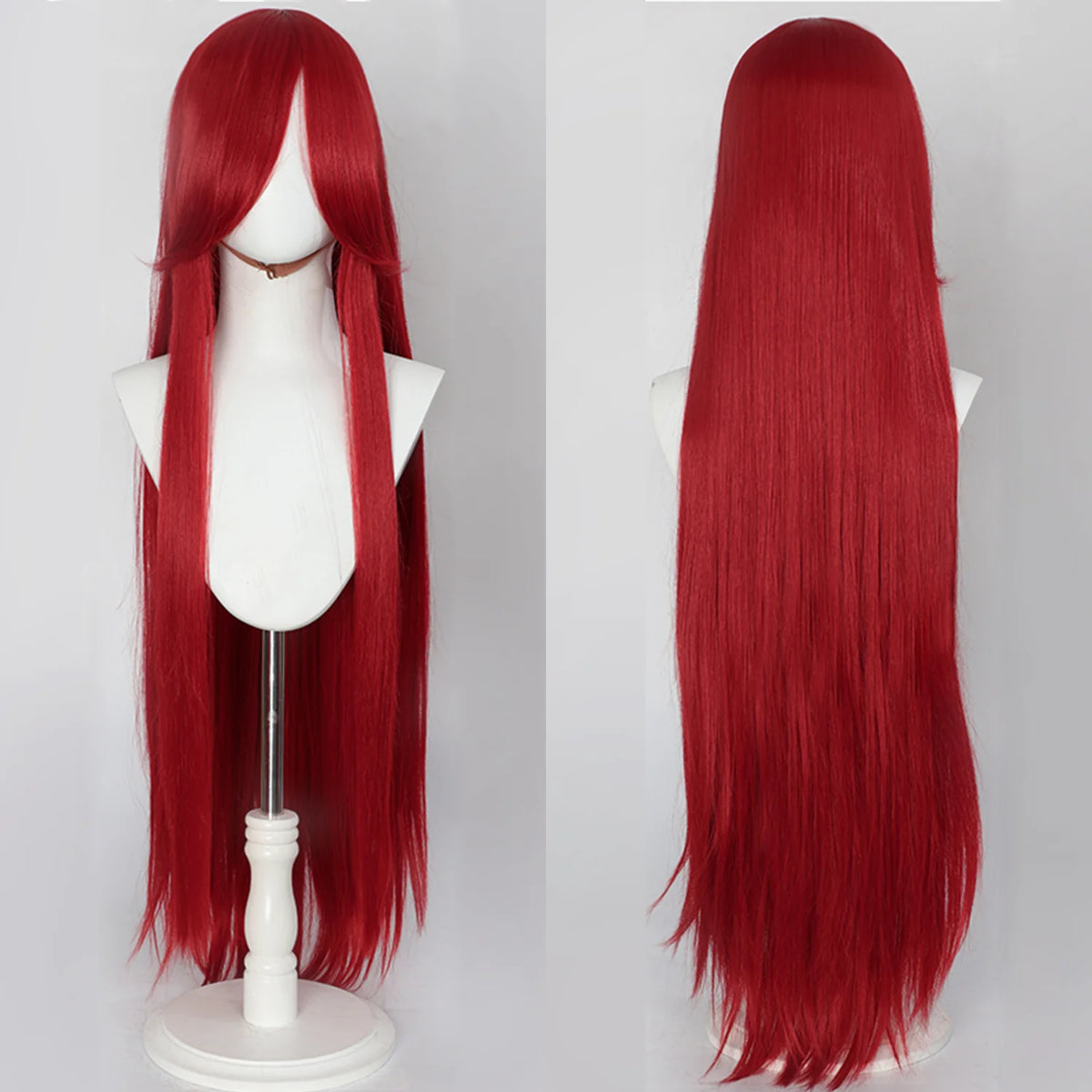 100CM Long Straight Wig With Bangs Synthetic Cosplay Wig For Women Pink Purple Cosplay Wigs For Halloween Party