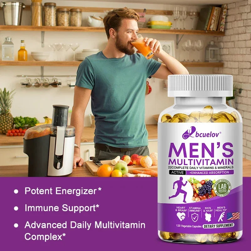 Men's Daily Multivitamin - 22 Vitamins & Minerals, Dietary Supplement for Immunity, Energy, Digestion, Skin, and Overall Health