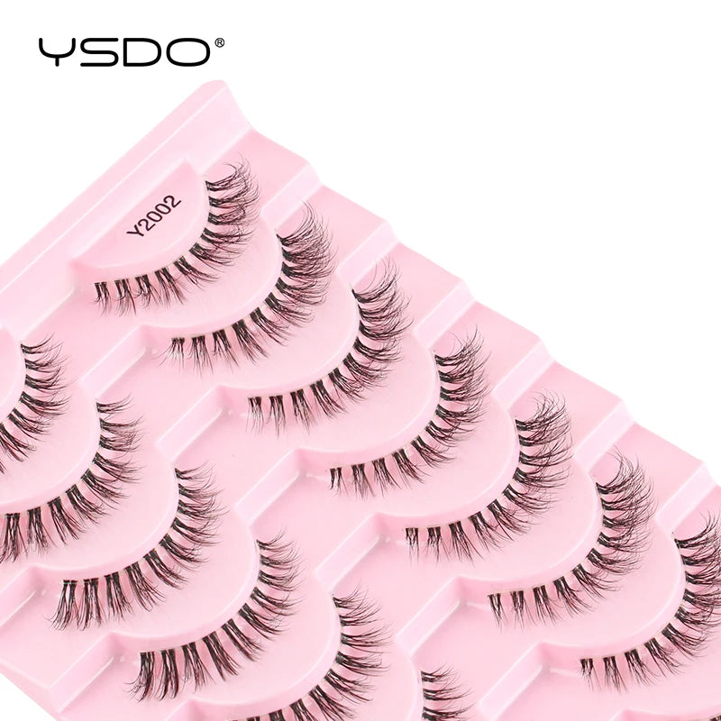 YSDO 5/10 Pairs Natural Eyelash Extension Hand Made Maquilagem Fluffy Fake Half Lashes Soft 3D Mink Lashes Makeup Faux Cilios