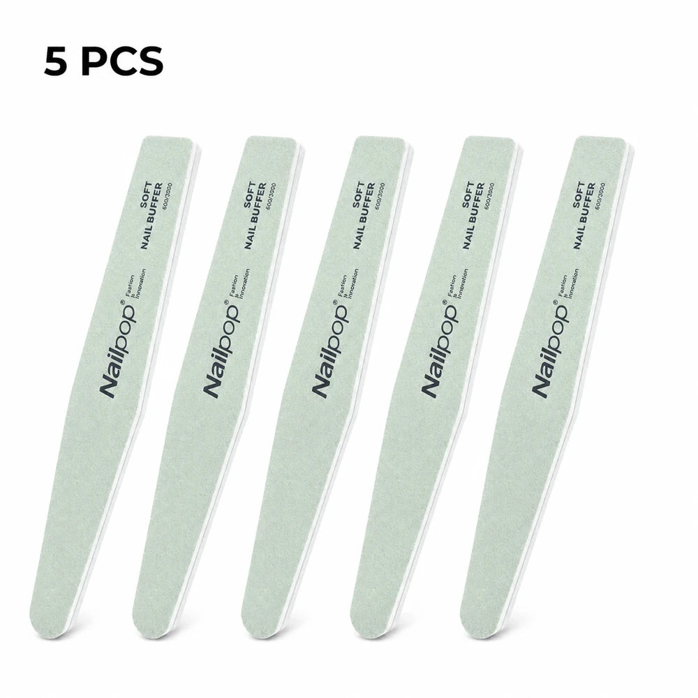 Soft Eva Dual Sided Nail Buffer Block 600/3000 Grit Washable Reusable Nail File Natural Nail Polishing Tool For Salon Manicure
