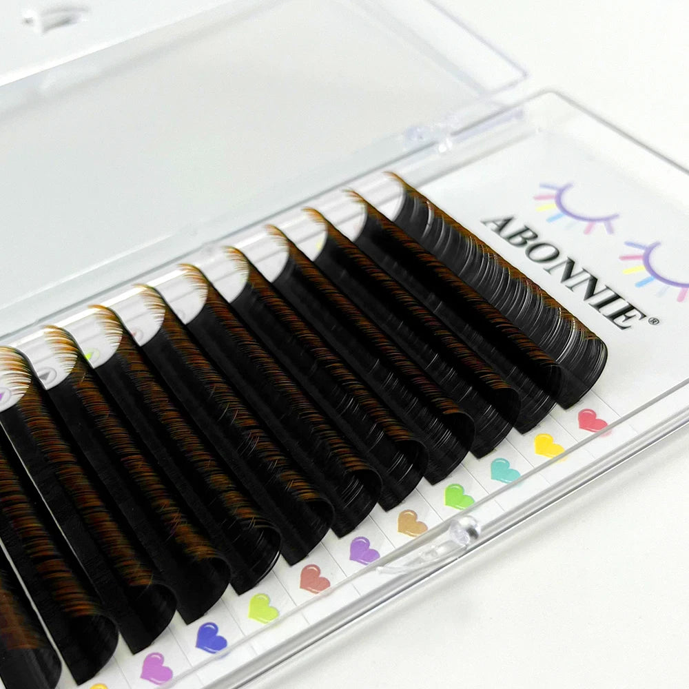 ABONNIE Burgundy Lashes Wine Red Colored Classic Eyelash Extensions Ombre Colorful Lashes