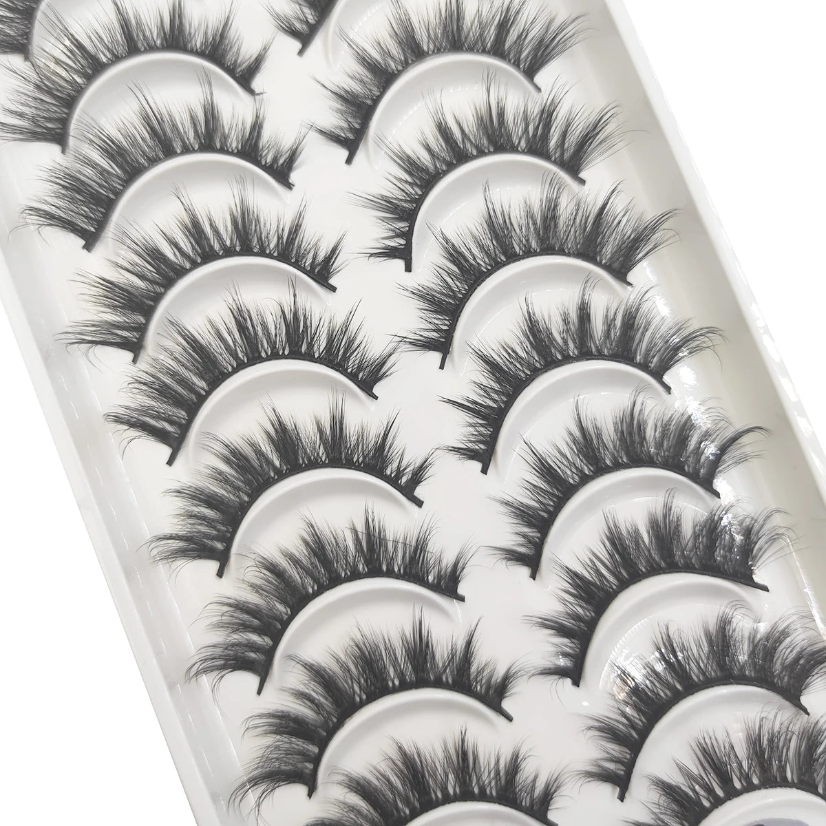 10 Pairs Natural 3d Mink Lashes Soft False Eyelashes Cross Messy Dense Eye Lashes Extension Makeup Faux Cils Cat Mini