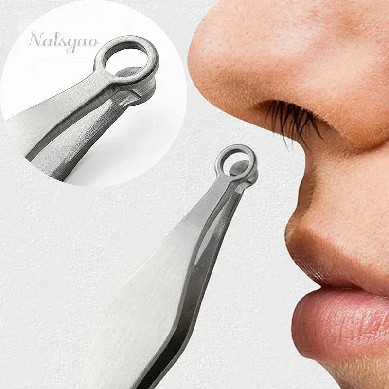 Universal Stainless Steel Nose Hair Trimming Tweezers Eyebrow Facial Hair Cut Scissors Manicure Trimmer Tool