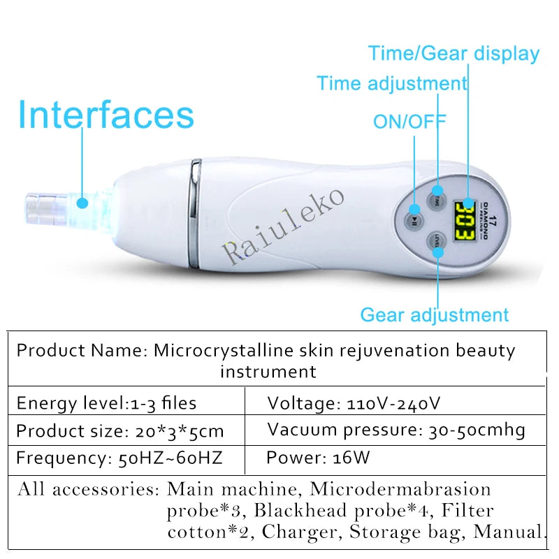 Diamond Dermabrasion Peeling Blackhead Acne Pore Remove Facial Skin Care Beauty Machine Home Vacuum Face   Beauty Equipment