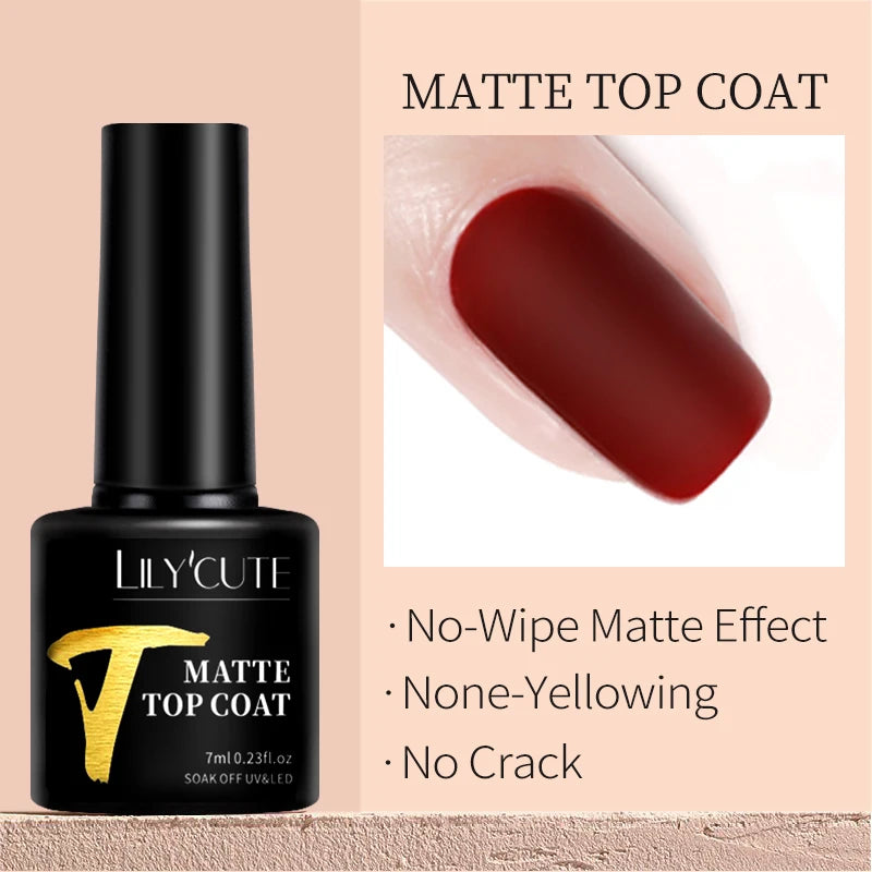 LILYCUTE 7ml Top Coat Function Gel Nail Polish Semi-permanent Soak off Reinforcement Base Gel For Nails Tools Gel Varnish
