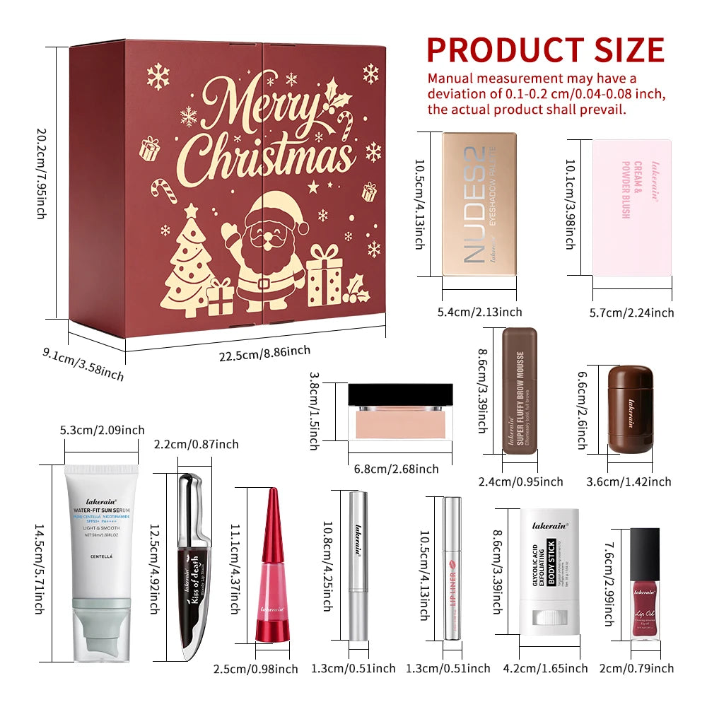 Makeup Set Christmas Advent Calendar Countdown Surprise Gift Set Decoration Christmas Present for Girlfriend Mom Ladies Women