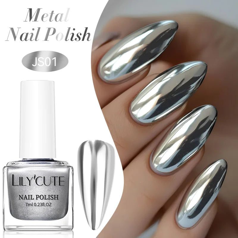LILYCUTE 7ml Auroras Glitter Nail Polish No Need of UV/LED Lamp Nail Supplies Vernis White Pink Silver Pearl Effect for Nails