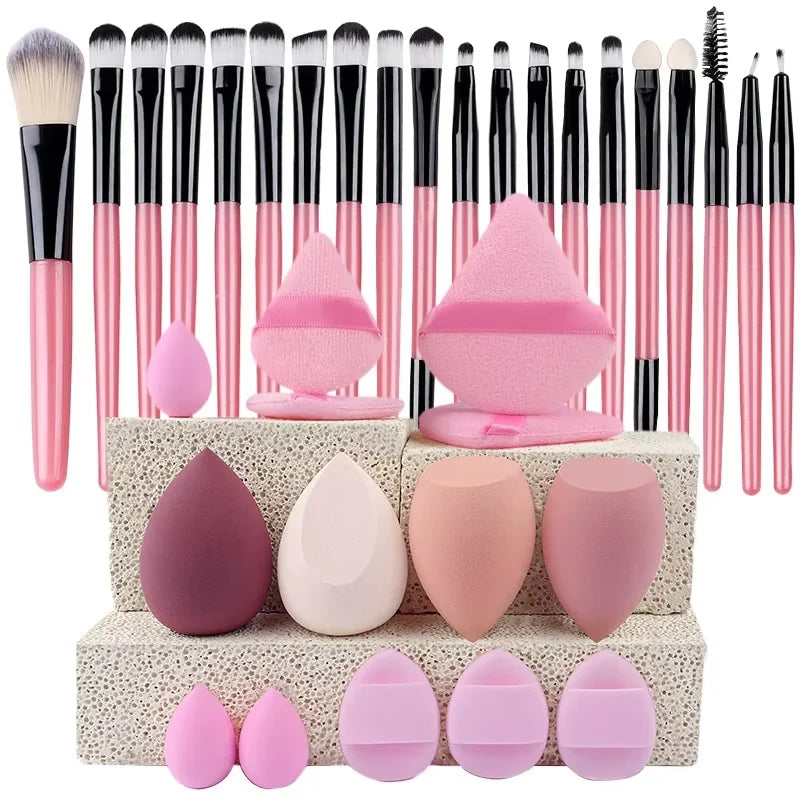 10pcs Mini Makeup Brush Set Powder Eyeshadow Foundation Blush Blender Concealer Beauty Makeup Tools Brush Professional Supplies