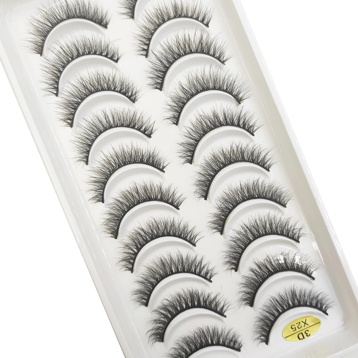 10 Pairs Natural 3d Mink Lashes Soft False Eyelashes Cross Messy Dense Eye Lashes Extension Makeup Faux Cils Cat Mini
