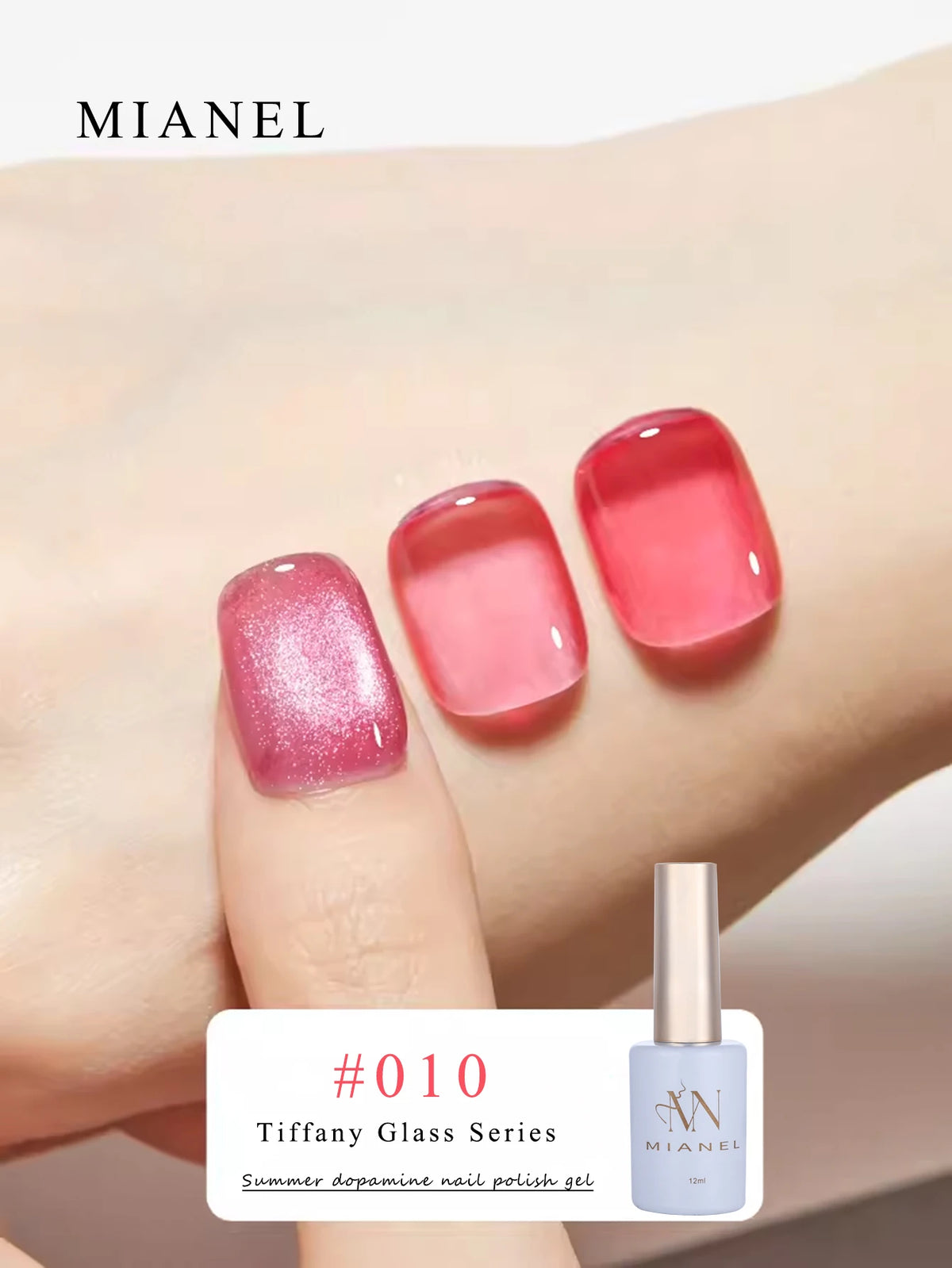 MIANEL 12ML Candy Glass Gel Nail Polish Set Ice-Clear Dopamine Spring Nails Fantasy Nail Art 1-10 Pcs