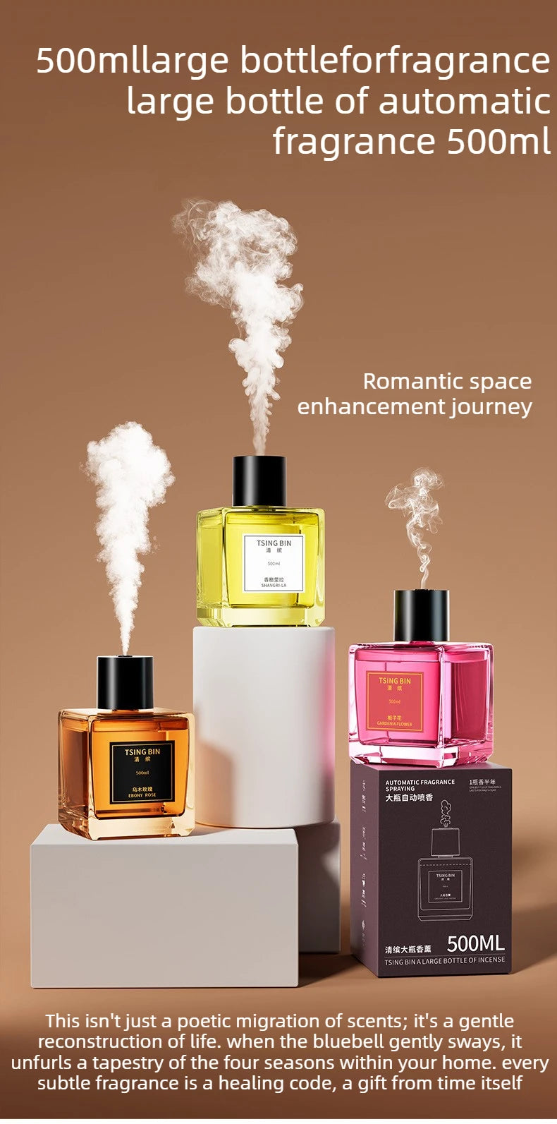 Large Capacity Home Indoor Private Air Freshener Long-Lasting Fragrance for Living Room Hotel Bathroom Toilet Odor Eliminator