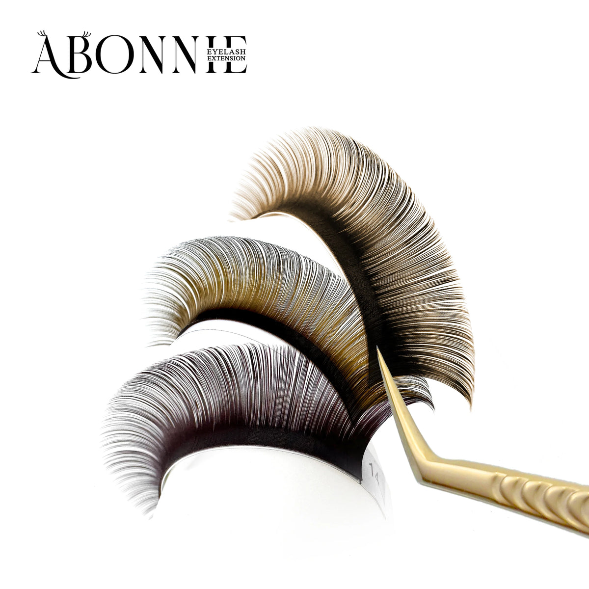 Abonnie L M Curl Brown Classic Individual Eyelashes Russian Volume Lashes