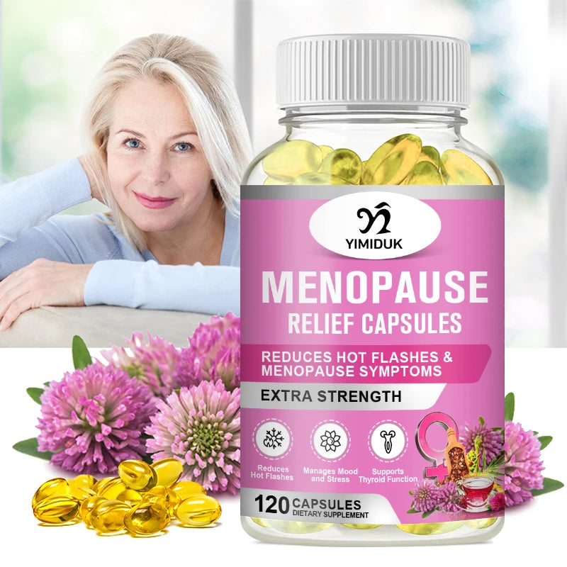Menopause Capsules, for Women Natural Menopause Relief, Hot Flashes Night Sweats Mood Swings & Hormone, Mood Balance, Metabolism