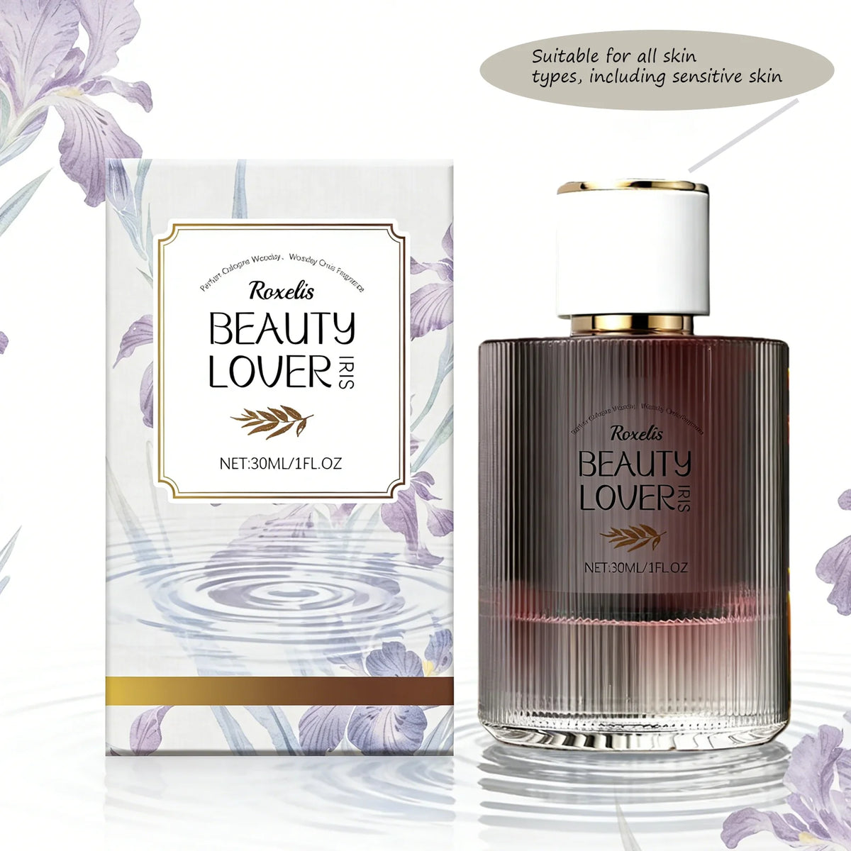 Roxelis Iris Woody Aroma Elegant Fresh Long Lasting Portable Fragrance Oil Gentle Mood Enhancer Easy Carry