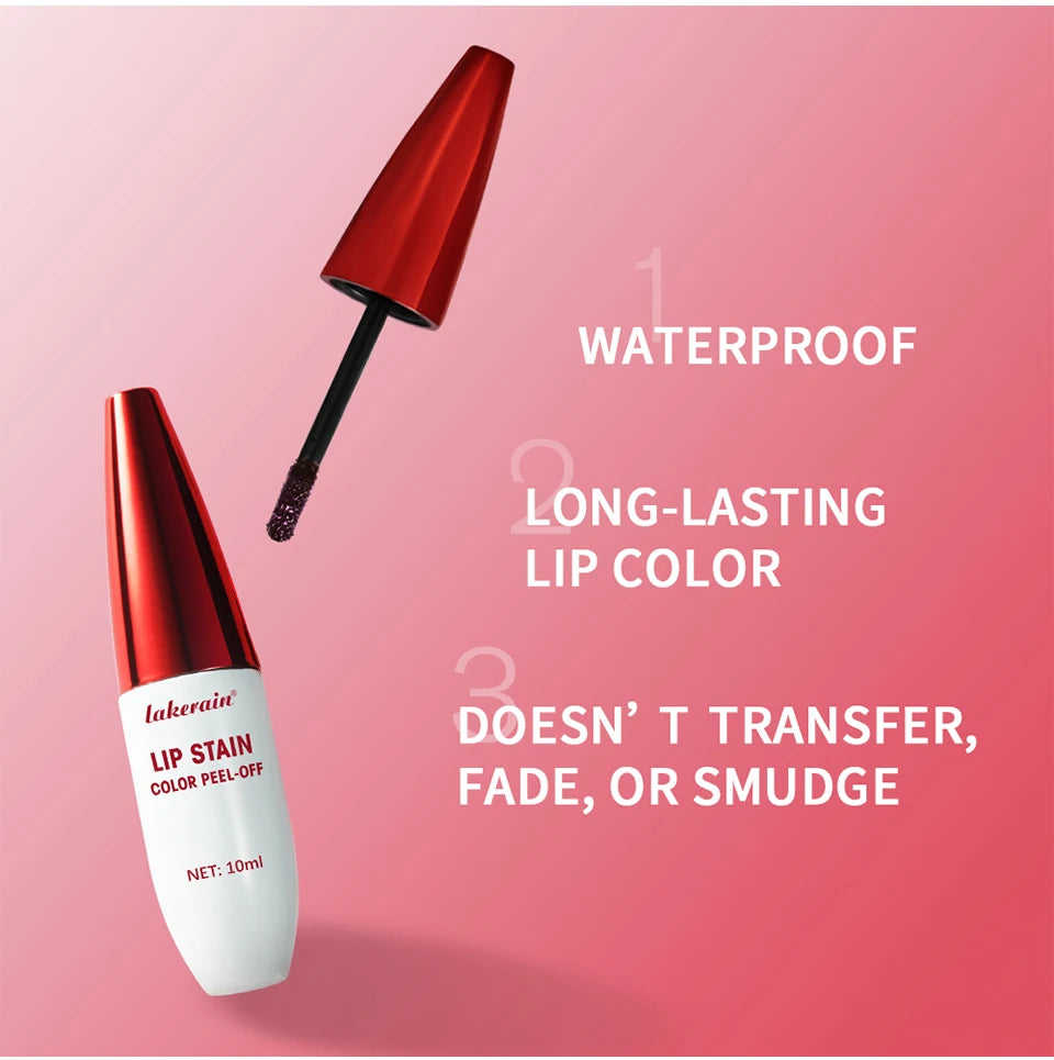 Peel Off Lip Stain Tattoo Tint Long Lasting Waterproof Smudge Transfer Proof Rich Pigment Natural Vivid Lip Color Lightweight Daily Lip Makeup Cosmetic