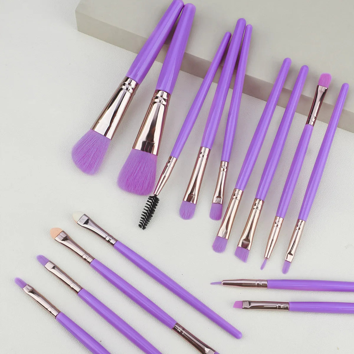15pc Makeup Brushes Set Face Eyes Make Up Brush Eyelash Eyeshadow Eyebrow Eyeliner Foundation Powder Blush Highlight Lips Brush