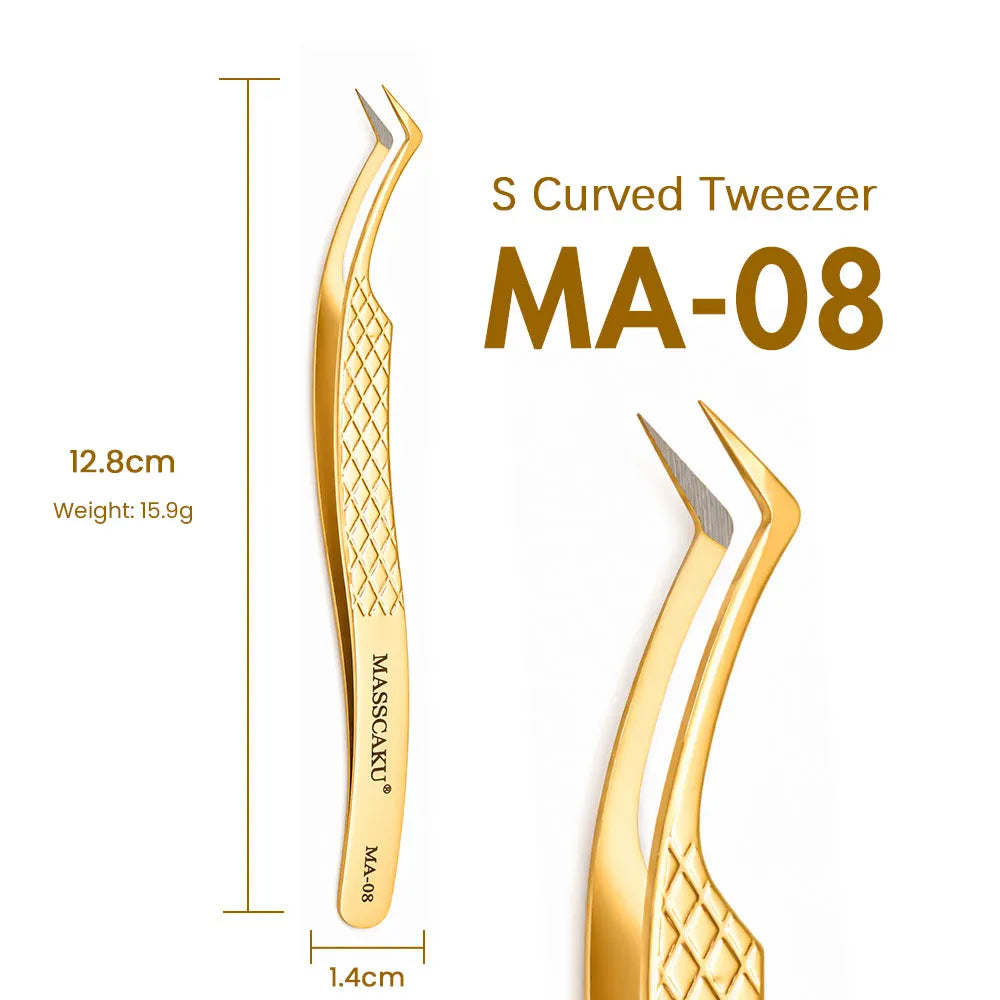MASSCAKU Lash Pickup Tweezers Fiber Tip Beauty Salon Supplies High Accuracy Tool for Premade Fan Application