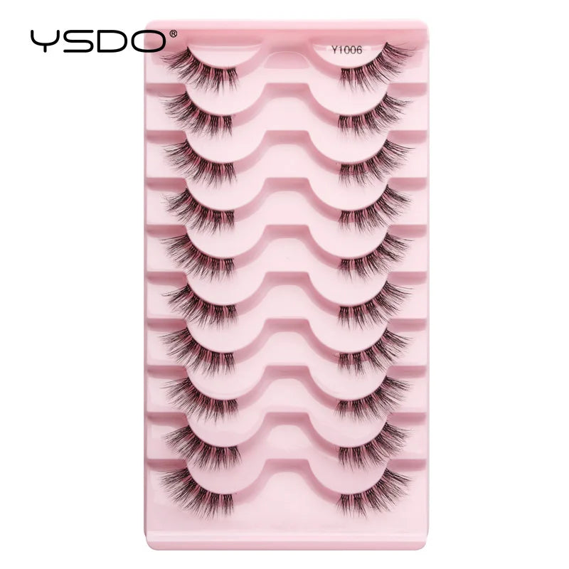 YSDO 5/10 Pairs Natural Eyelash Extension Hand Made Maquilagem Fluffy Fake Half Lashes Soft 3D Mink Lashes Makeup Faux Cilios
