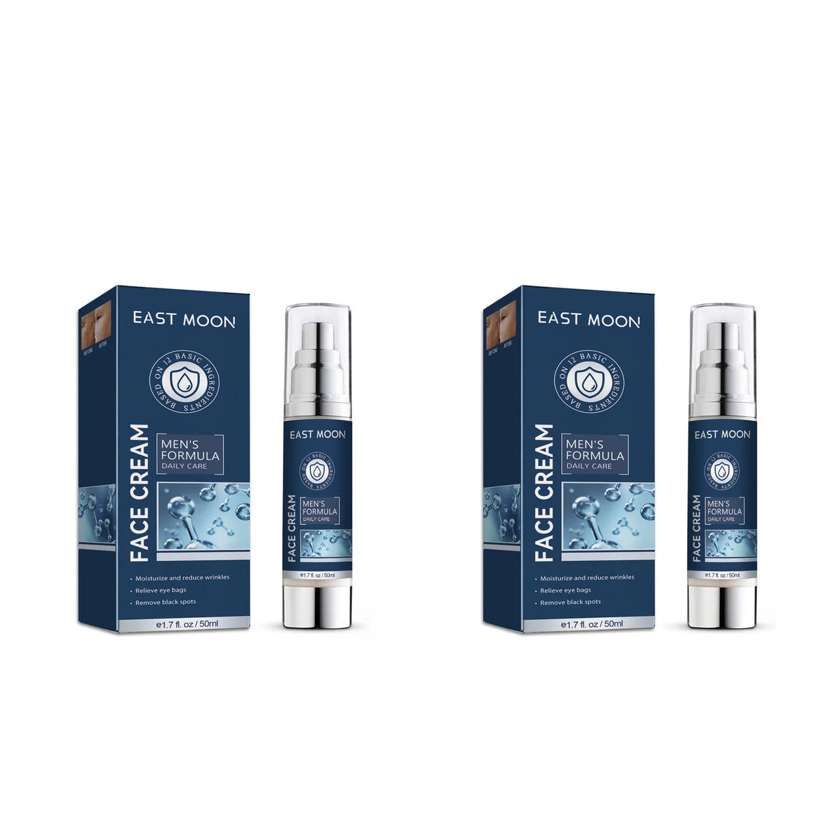 6 IN1 Men's Face Moisturizer Cream Hydrating Skin Lighten Dark Circles Anti-Puffiness Fade Fine Lines Brightening Facial Cream