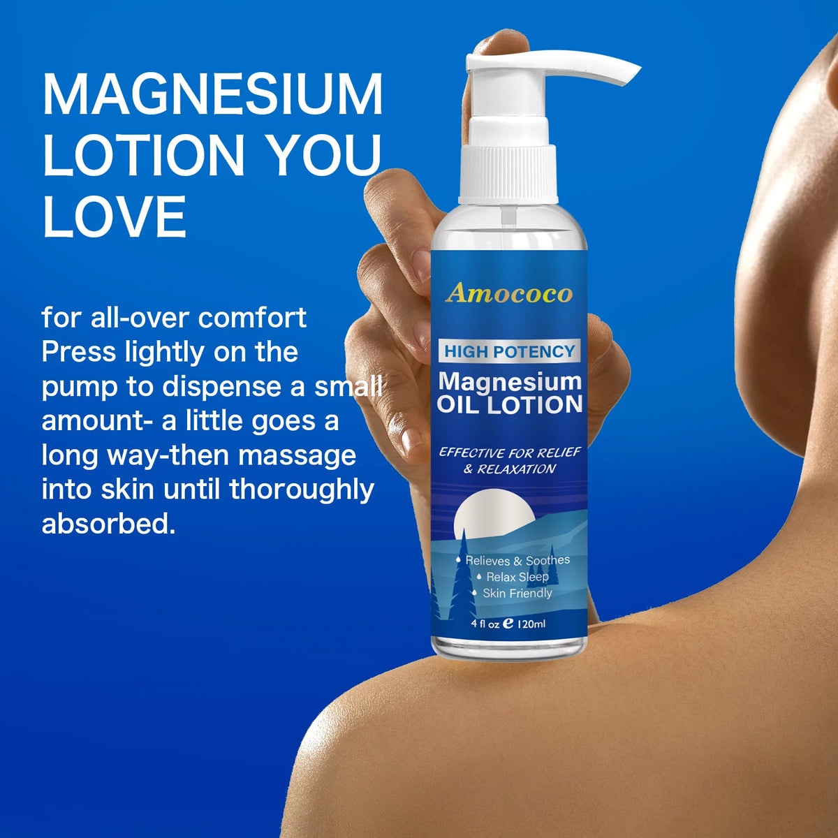 Amococo 1/3pcs Magnesium Oil Lotion Relaxing Body Butter for Sleep Muscle Relief Skin Nourishing Moisturizer with High Potency Magnesium 120ml Each
