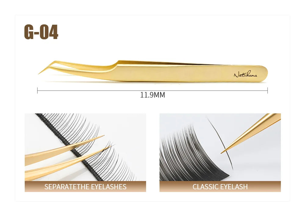 NATUHANA Professional for 3D Tweezers Stainless Steel Volume Eyebrow Tweezer False Eyelash Extension Tweezers for Makeup Tools