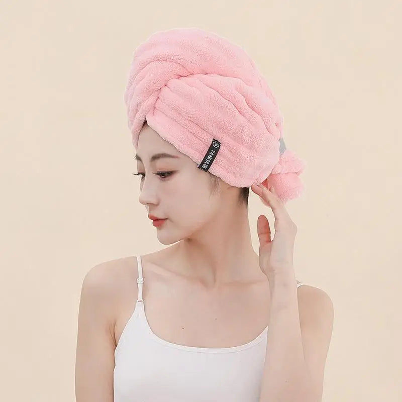 1Pcs Quick Dry Absorbent Hair Towel Long Hair Kids Girl Soft Coral Bath Cap For Women Hair Towel Cap Wrap
