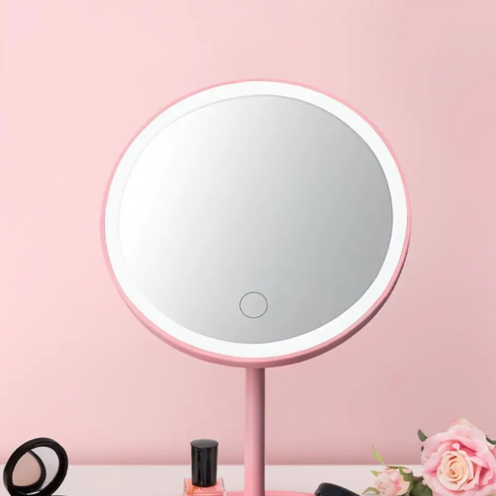 LED Makeup Mirror Desktop Vanity Mirror With Lights 3 Color Dimming Portable Beauty Cosmetic Mirror For Daily Skincare Travel