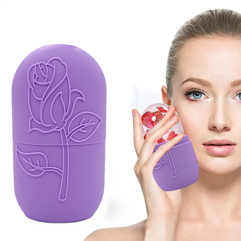 Reusable Ice Roller For Face And Eye Facial Beauty Ice Roller Skin Care Tools Ice Facial Cube Silicone Ice Mold Beauty Cooling