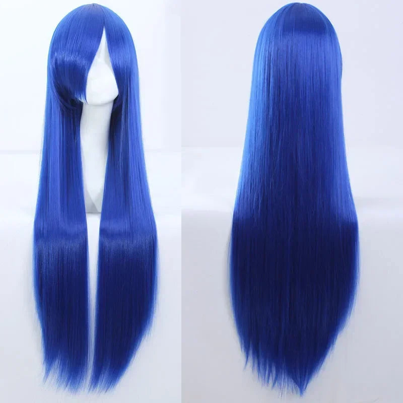 100cm Colourful Wig Long Staight Cosplay Anime Costume Party Wigs Synthetic Heat Resistant Wig