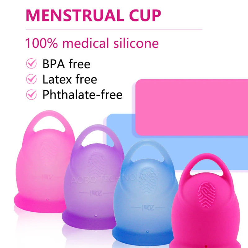 Menstrual Cup With Storage Case Medical Silicone Menstrual Cup Sterilizer Cup Women's Health Care Period Accessories Kit