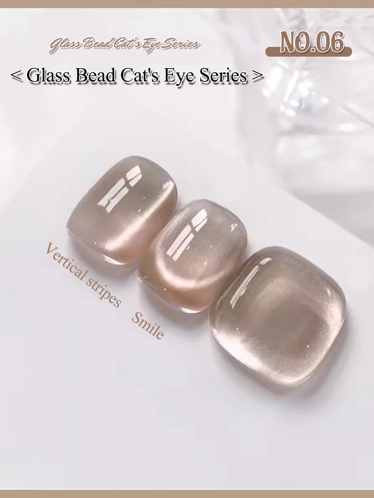 MN 10ML 1-16PCS Moonlight Ballet Magnet Cat Eye Nail Polish Gel Nude Pink Style With Gold Glass Beads Cat Eye Look Nail Polish