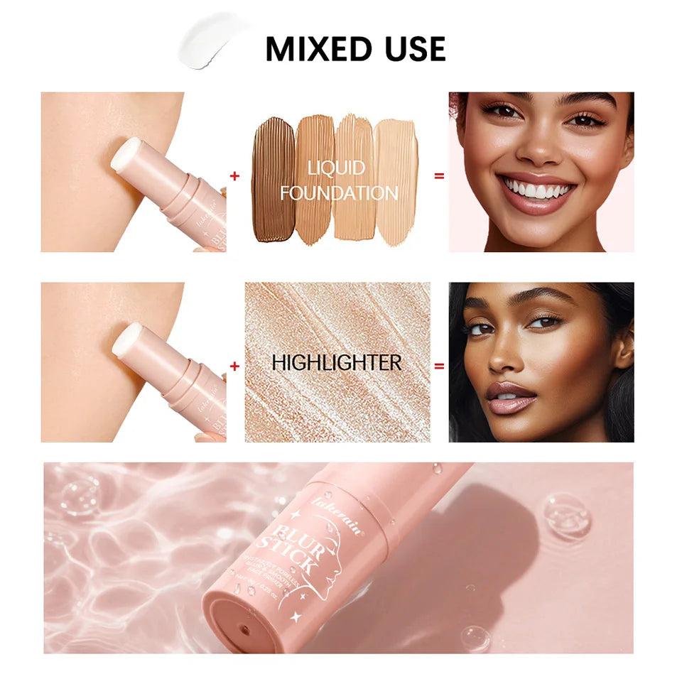 Blur Stick Invisible Pore Primer Moisturizing Face Primer Makeup Base Oil-control Water & Sweat Resistant Matte Barrier Primer