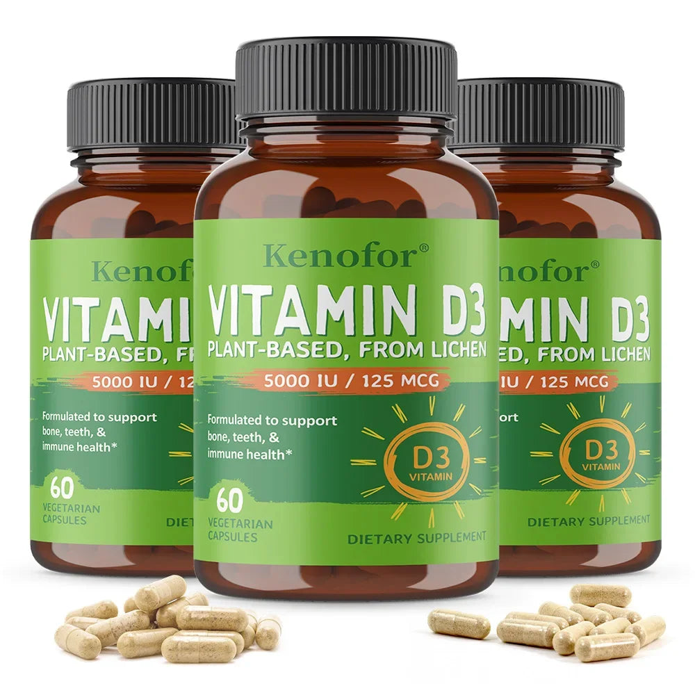 Vitamin D3 5000IU Capsules - Support Brain, Heart, Joint, Bone & Skin Health, Antioxidant, Immunity Boost Supplement