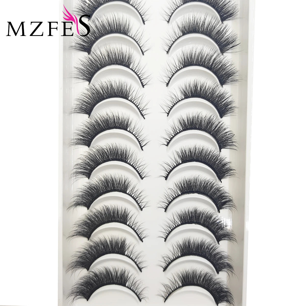 10 Pairs Natural 3d Mink Lashes Soft False Eyelashes Cross Messy Dense Eye Lashes Extension Makeup Faux Cils Cat Mini