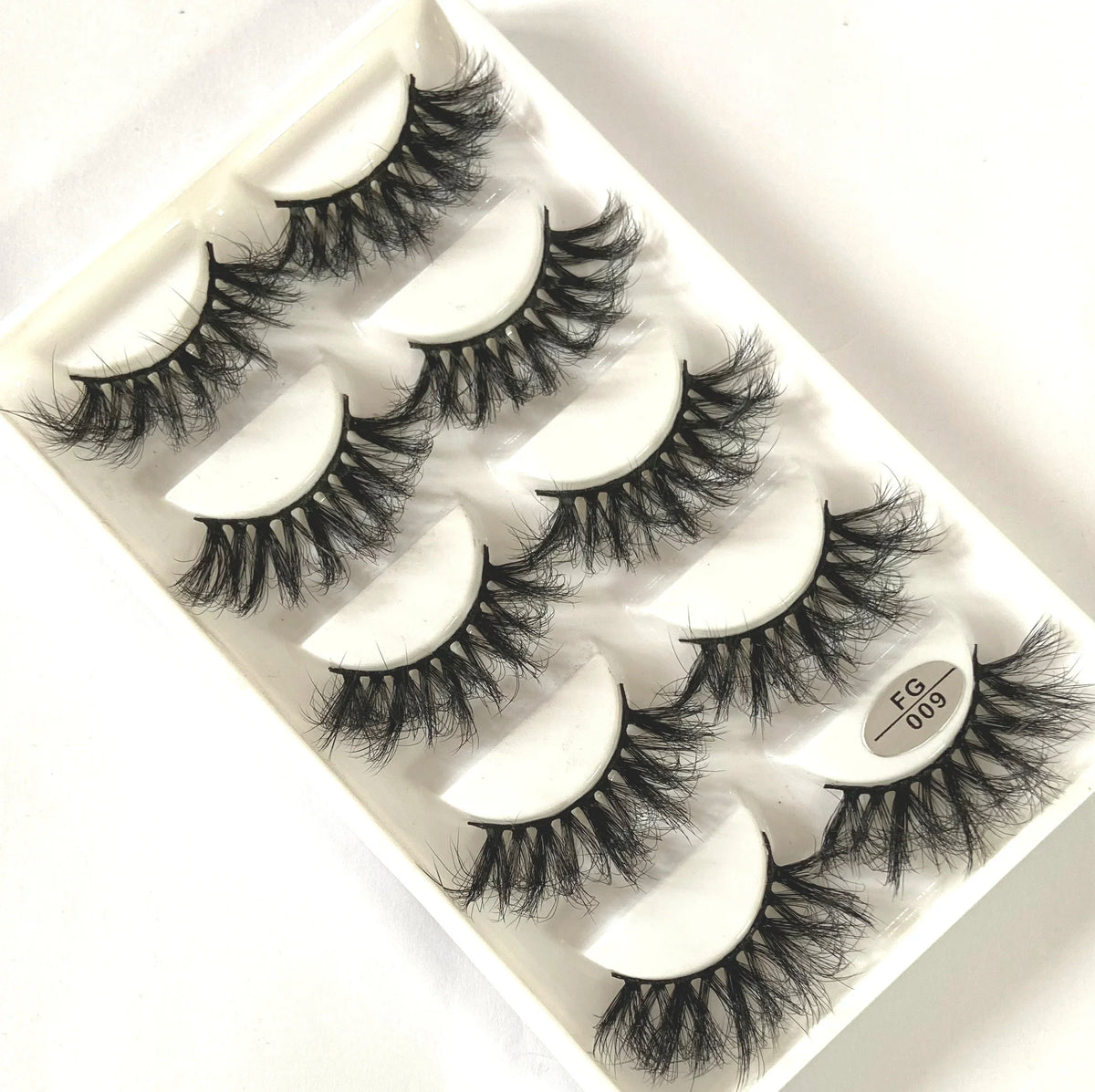 HBZGTLAD 5Pairs Handmade Mink Lashes Short False Eyelashes Dense Natural Long Messy Eye Lashes Reusable Stage Makeup Eyelashes