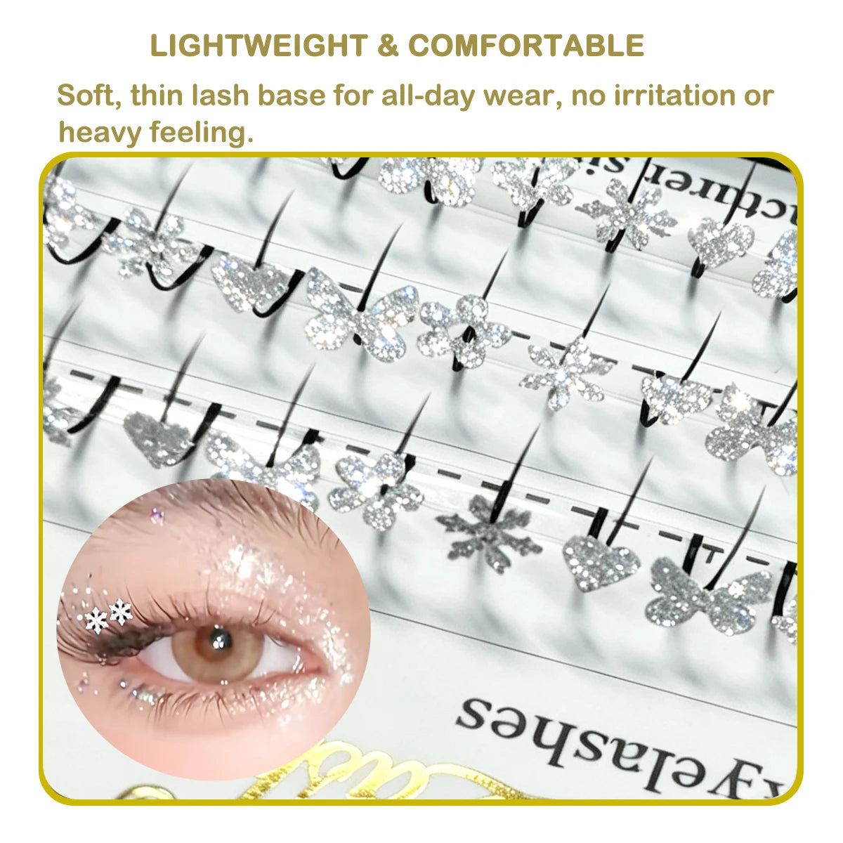 Domi Lash 3D Halloween Cosplay Eyelashes Christmas Diamond Glitter Snow Santa Cat Design False Individual Lash Party Eye Makeup