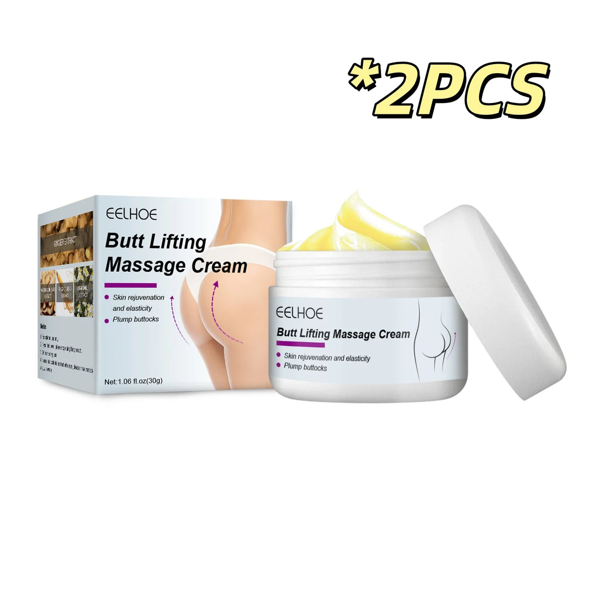 Eelhoe Hip Lifting Massage Cream Nourish Firming Lasting Shaping Ass Tightening Anti Cellulite Lift up Buttock Enlargement Cream