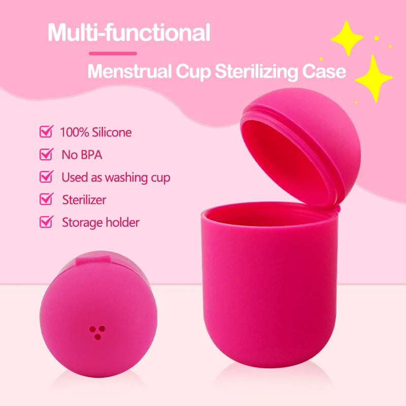 Feminy Menstrual Disc Kit Medical Grade Reusable Soft Silicone Period Disc with Sterilizer Case Applicator Leakproof Monthly Cup