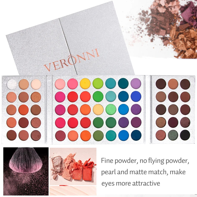 65-Color Eyeshadow Palette Makeup-High Pigmented Eye make up Tool Matte Glitter Finishes for Festival Christmas Cosmetics makeup