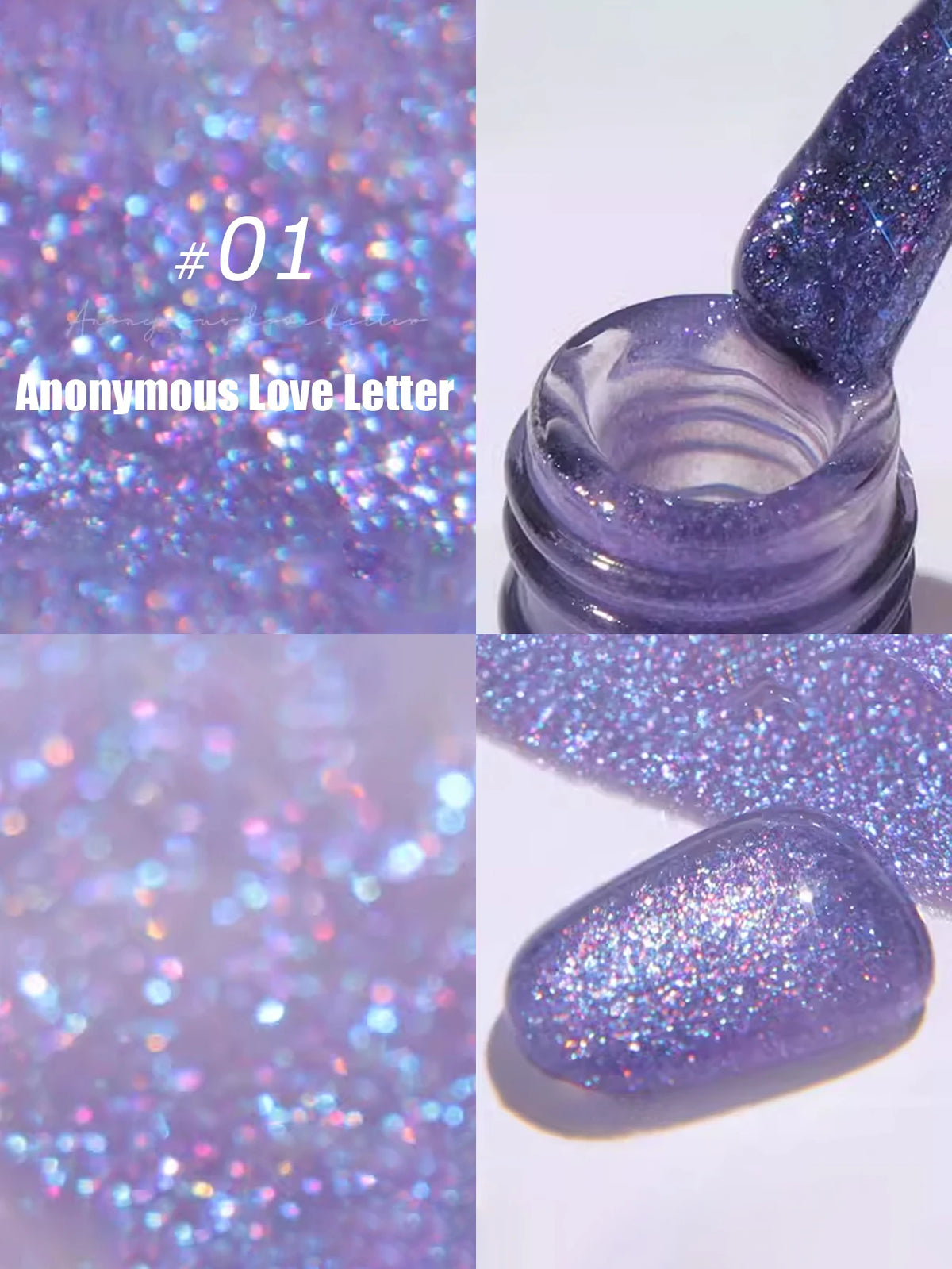 MN 1-9PCS Pink Blue White Green Color Series Gel Nail Polish With Strobe Glitter Brocade Diamond Gel Polish