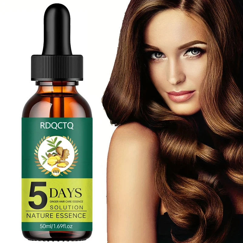 5-Day Ginger Hair Serum | Natural Nourishing Essence | Frizz Control & Shine Boost | Hair Care Treatment