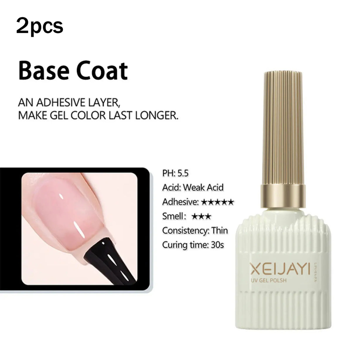 XEIJAYI Base Gel Super Top Coat Manicure Matte Top Coat Semi Permanent Soak Off UV Gel Varnish 15ml