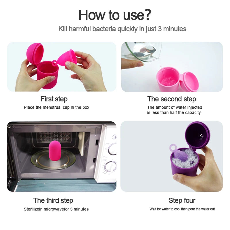 Menstrual Cup With Storage Case Medical Silicone Menstrual Cup Sterilizer Cup Women's Health Care Period Accessories Kit