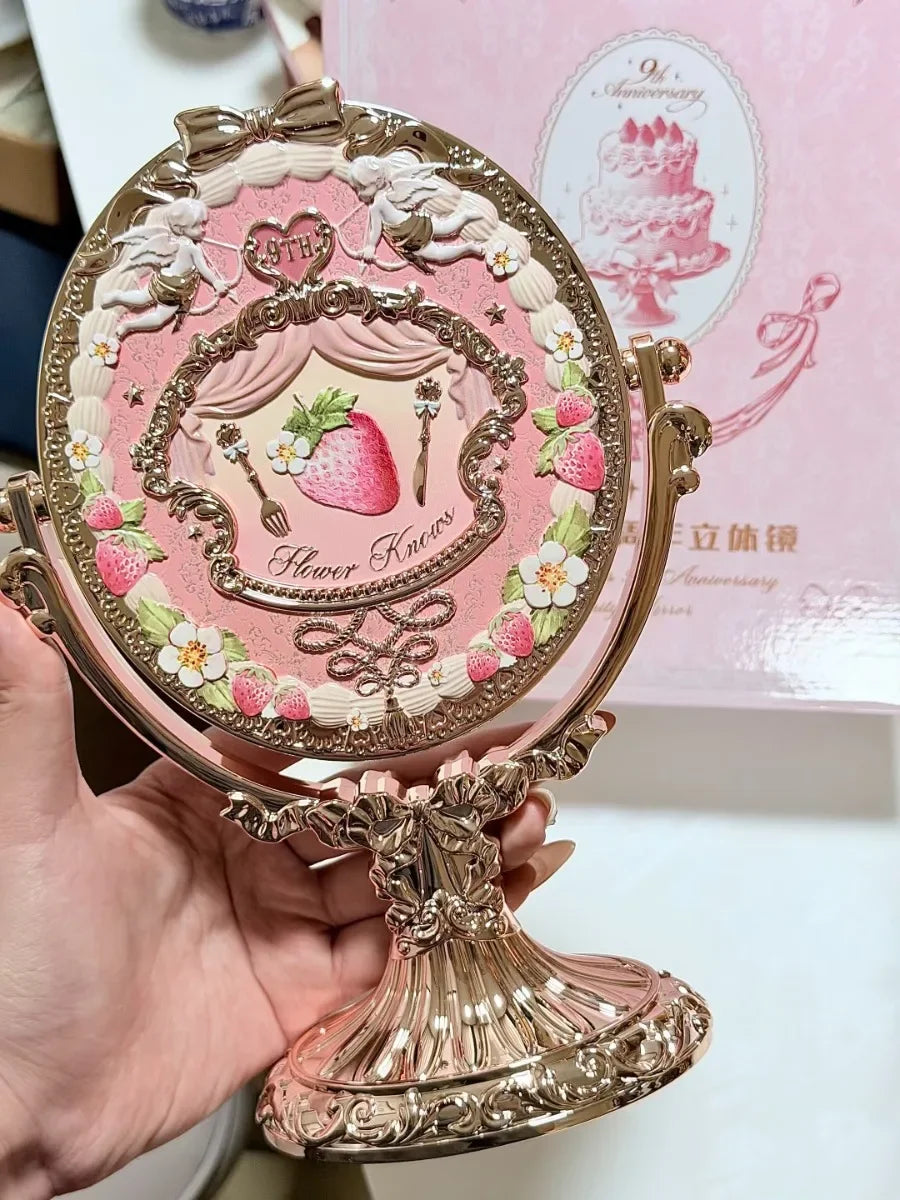 Flower Knows 10th Anniversary Vanity Mirror Rococo-Inspired Tabletop Mirror for Vanity & Display Makeup Big Mirrors
