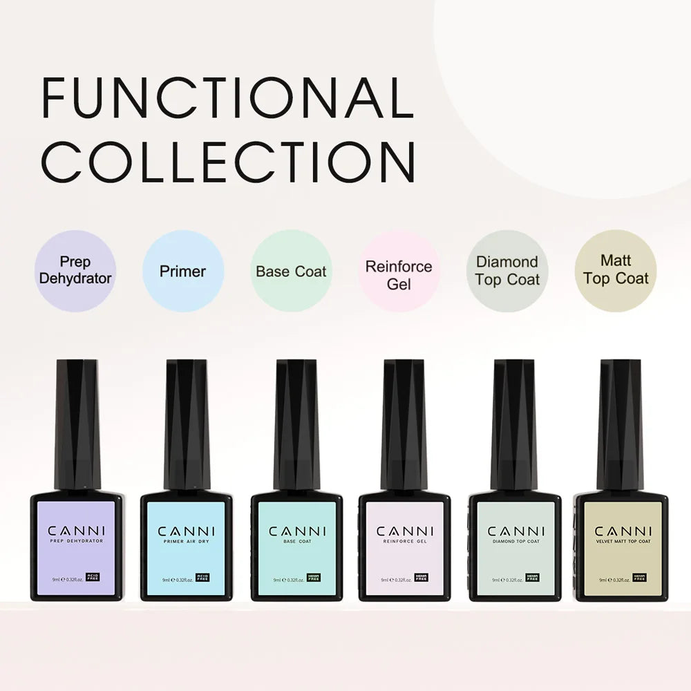 CANNI Hema Free Nail Gel Polish Christmas Red Color Collection Semi Permanent Nail Dehydrator Primer 9ml French Gorgeous Color
