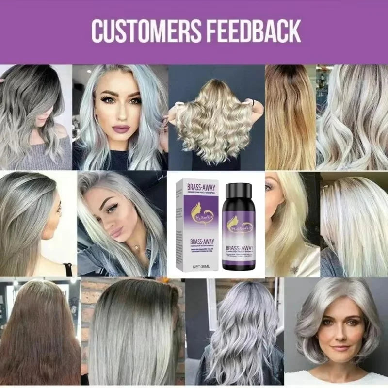 Gray Color Fixing Hair Dye Shampoo Cover Gray Hair Fade Yellow After Bleach Hair Shampoo Non-irritating Purple Shampoo Blonde