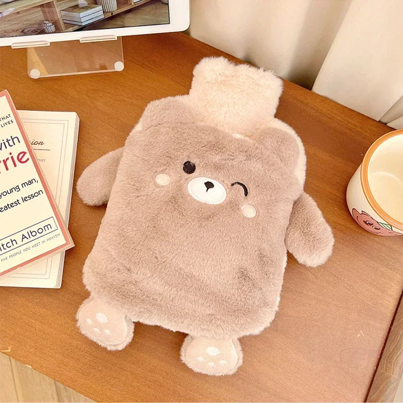Kawaii Hot Water Bags Cute Plush Rubber Hand and Foot Belly Warmer Explosion-proof Hot Water Bottles for Women Period Pain