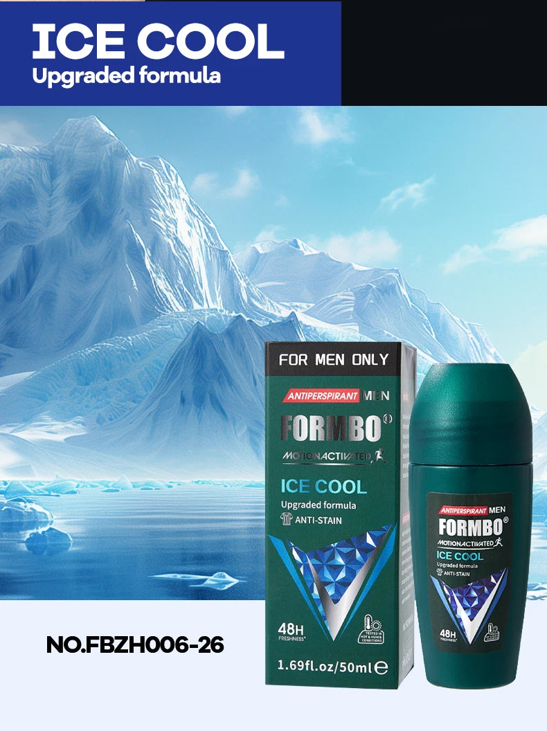 48H Men Antiperspirant Deodorant, Motion-Activated Anti-Perspirant Roll On, Anti-Stain Refreshing Body Odor Remover, 4 Scents f